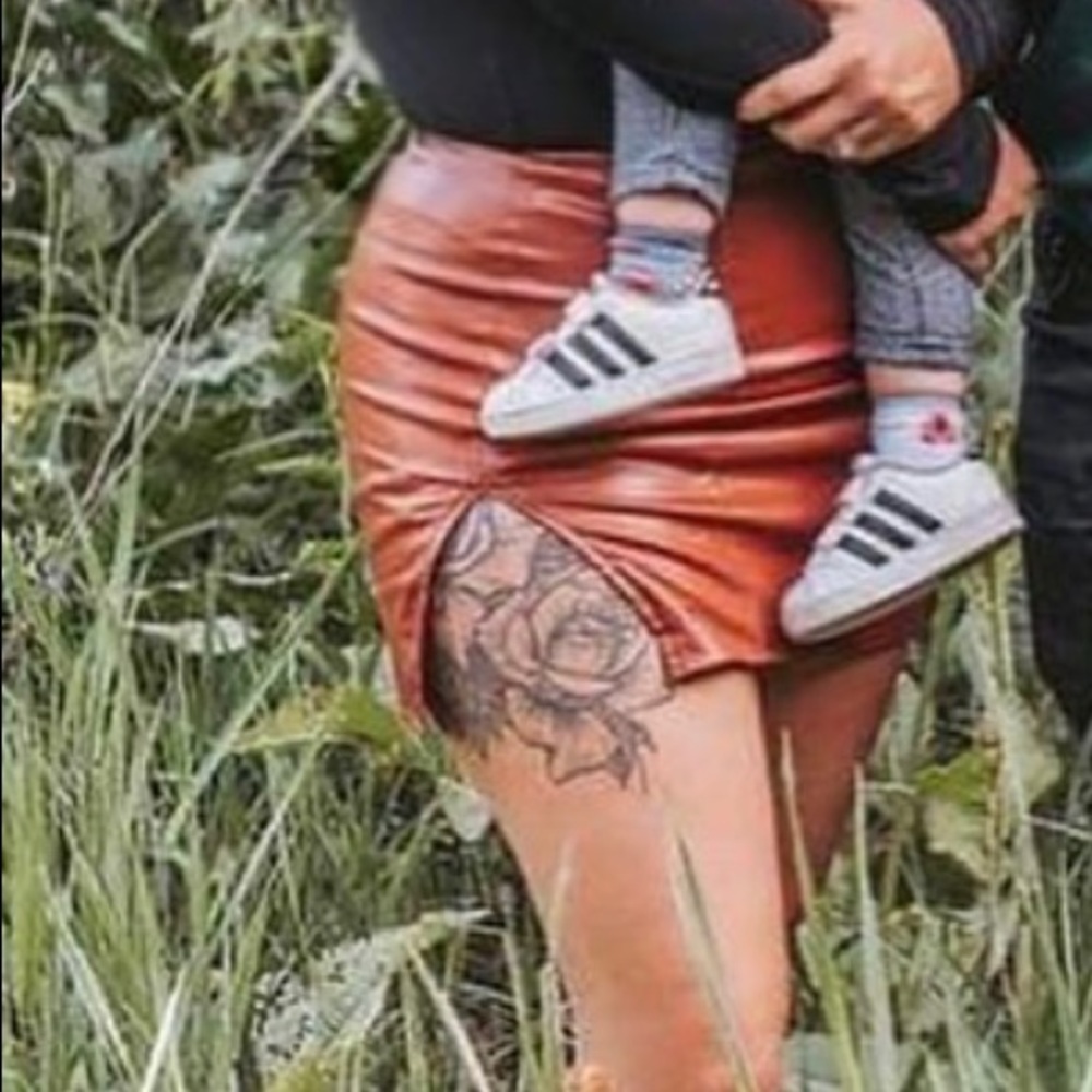 Faux leather skirt